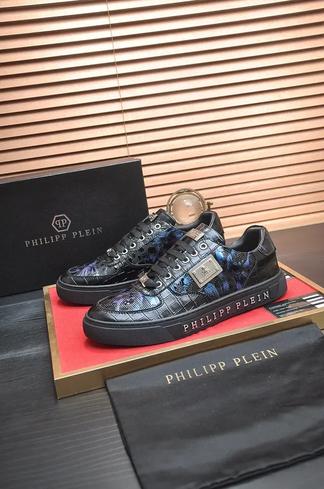 Philipp Plein Noir et Bleu imprimé dragon Chaussures lifestyle 3