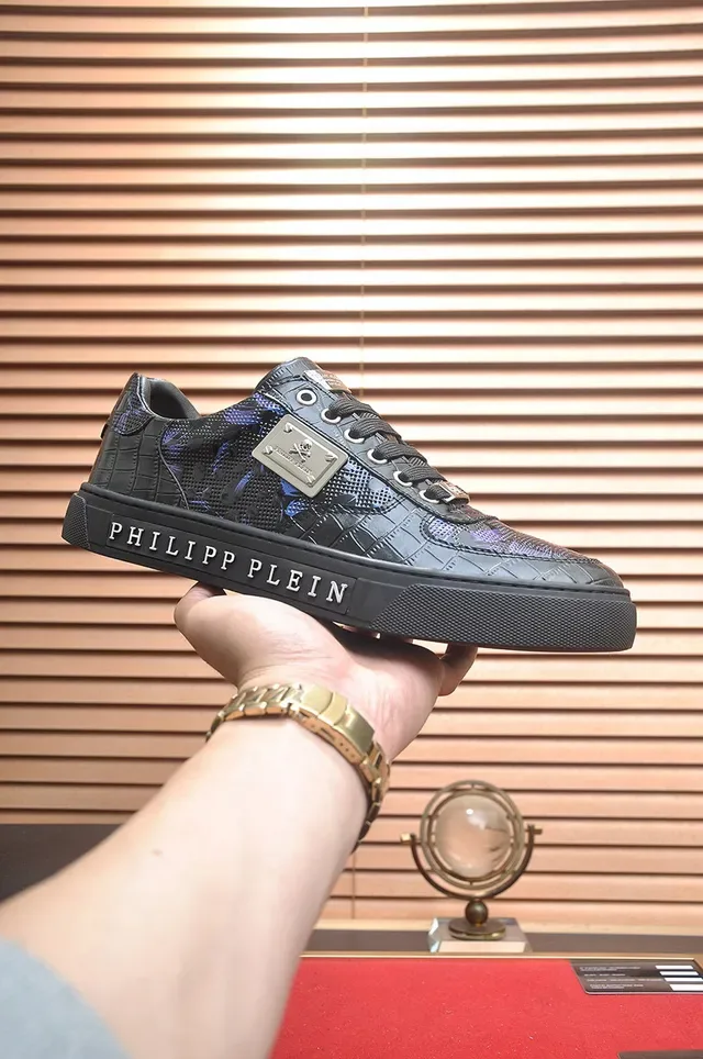 Philipp Plein Noir et Bleu imprimé dragon Chaussures lifestyle 4