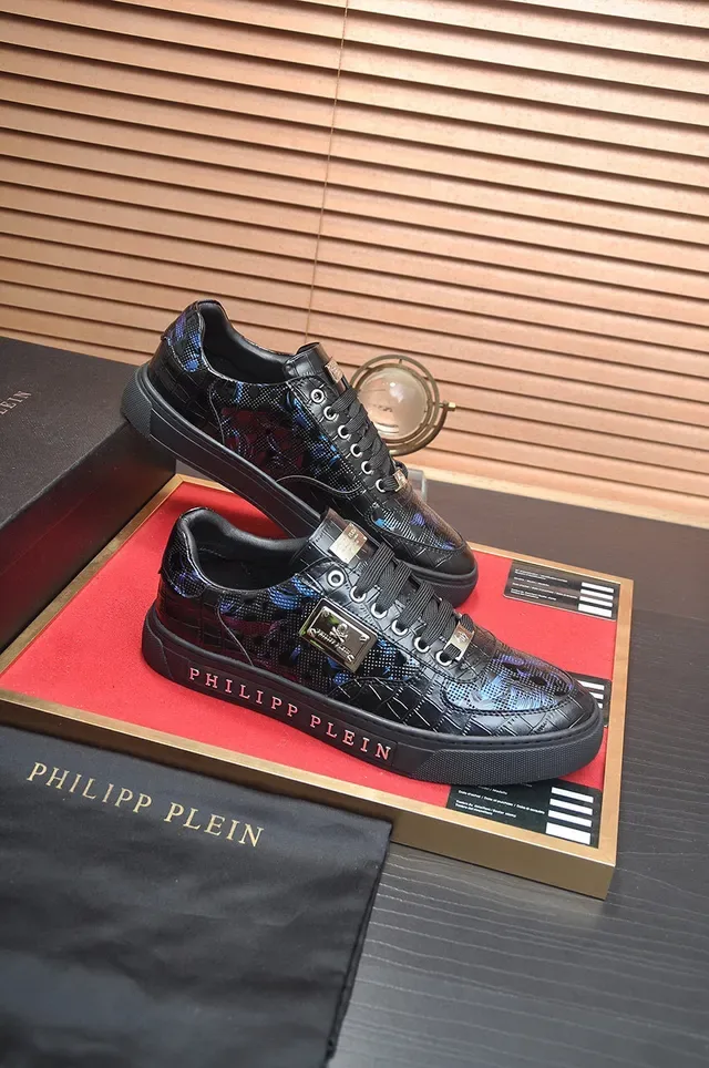 Philipp Plein Noir et Bleu imprimé dragon Chaussures lifestyle 6