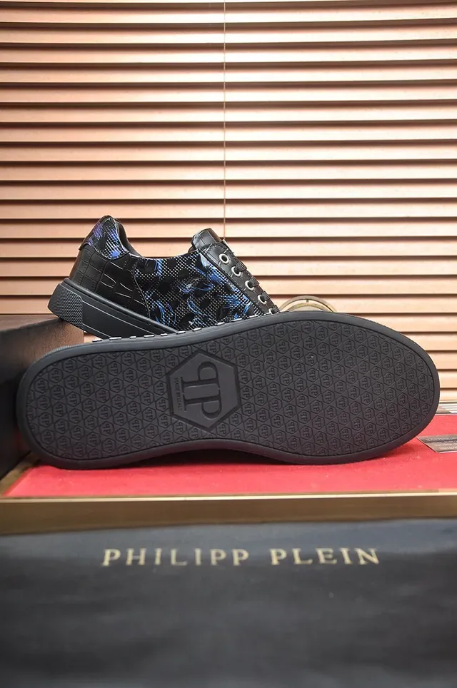 Philipp Plein Noir et Bleu imprimé dragon Chaussures lifestyle 7