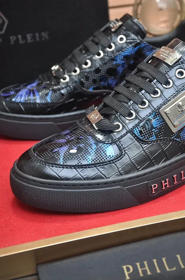 Philipp Plein Noir et Bleu imprimé dragon Chaussures lifestyle 8