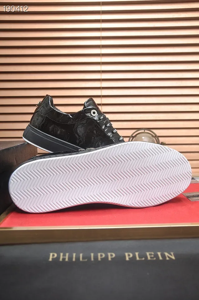 Philipp Plein कालो क्रोक-एमबॉस्ड लोगो प्लेक लाइफस्टाइल स्निकार्स 2