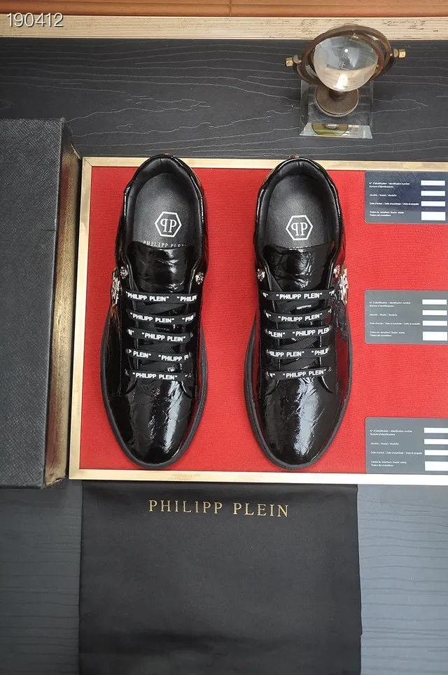 Philipp Plein कालो क्रोक-एमबॉस्ड लोगो प्लेक लाइफस्टाइल स्निकार्स 7