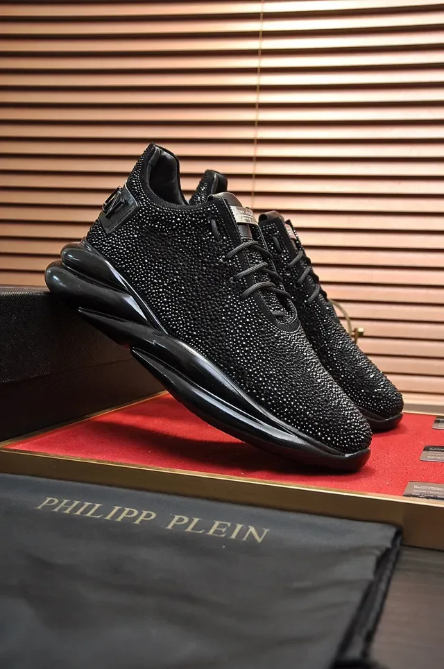 Philipp Plein क्रिस्टल-एम्बेलिश्ड निट काला लाइफस्टाइल स्नीकरज़ 8