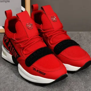 Philipp Plein Dream Series लाल मेश हाई-टॉप चंकी स्नीकर