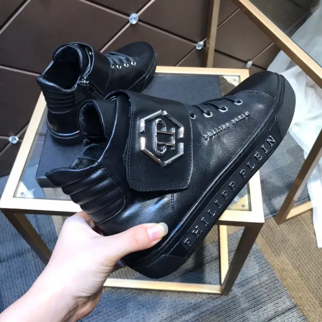 Philipp Plein हाई-टॉप स्ट्रैप स्नीकर काला लाइफस्टाइल स्नीकर 4