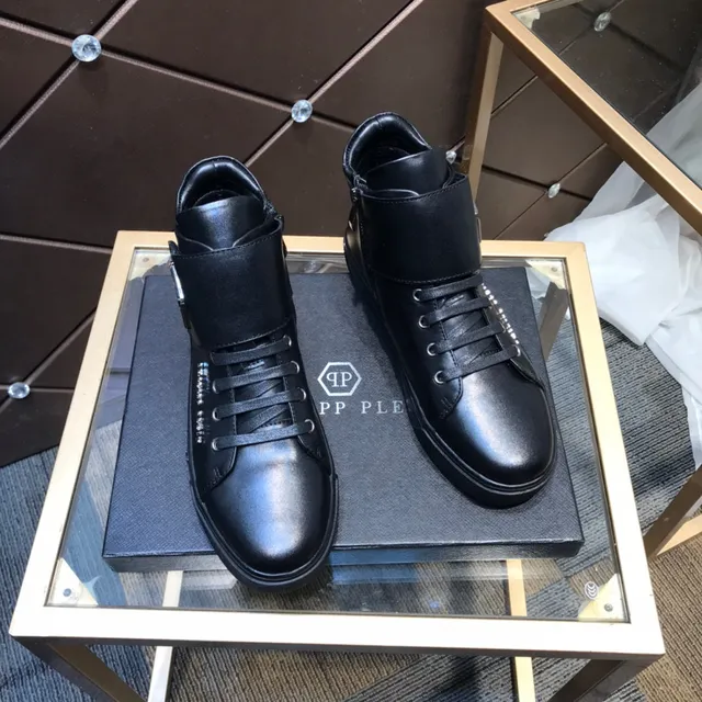 Philipp Plein हाई-टॉप स्ट्रैप स्नीकर काला लाइफस्टाइल स्नीकर 6