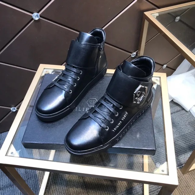 Philipp Plein हाई-टॉप स्ट्रैप स्नीकर काला लाइफस्टाइल स्नीकर 8