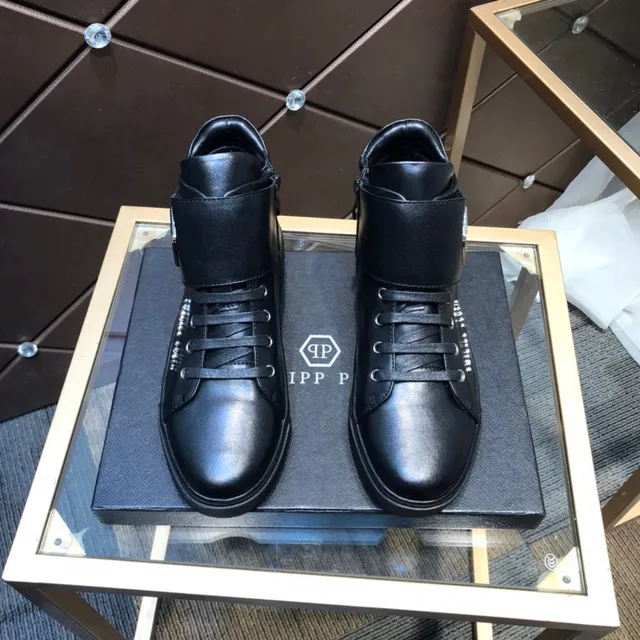 Philipp Plein हाई-टॉप स्ट्रैप स्नीकर काला लाइफस्टाइल स्नीकर 9