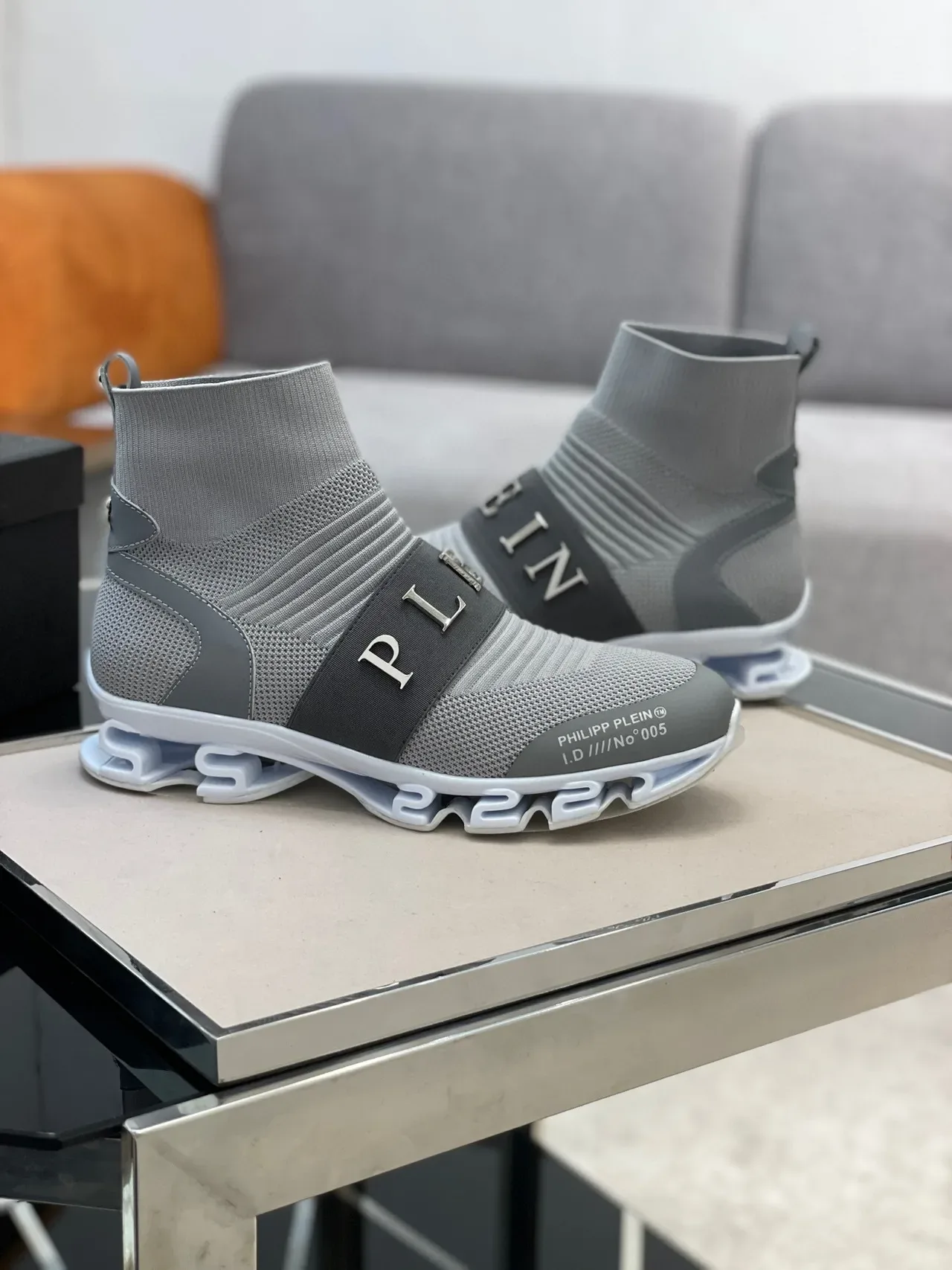Philipp Plein I.D No°005 ধূসর সক-ফিট লাইফস্টাইল স্নিকার্স 6