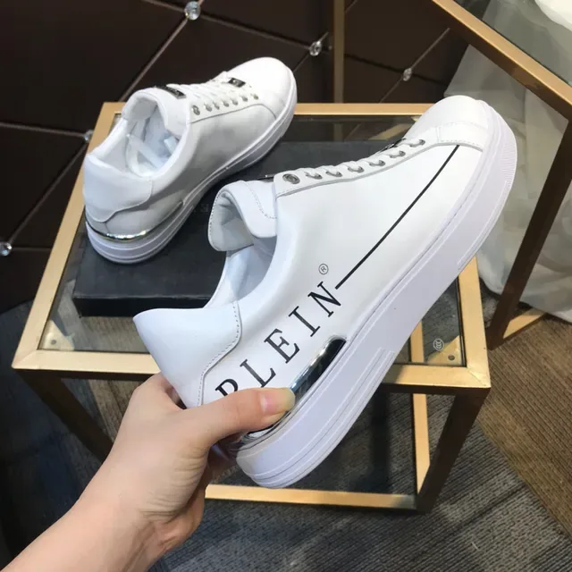 Philipp Plein Lifestyle Sneaker Blanc Noir Cuir Semelle Plateforme Sneakers Lifestyle 2
