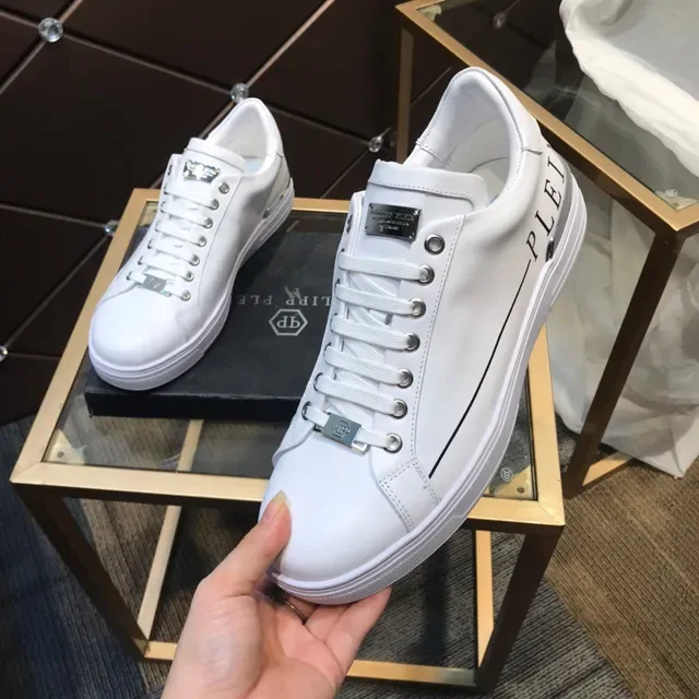 Philipp Plein Lifestyle Sneaker Blanc Noir Cuir Semelle Plateforme Sneakers Lifestyle 3