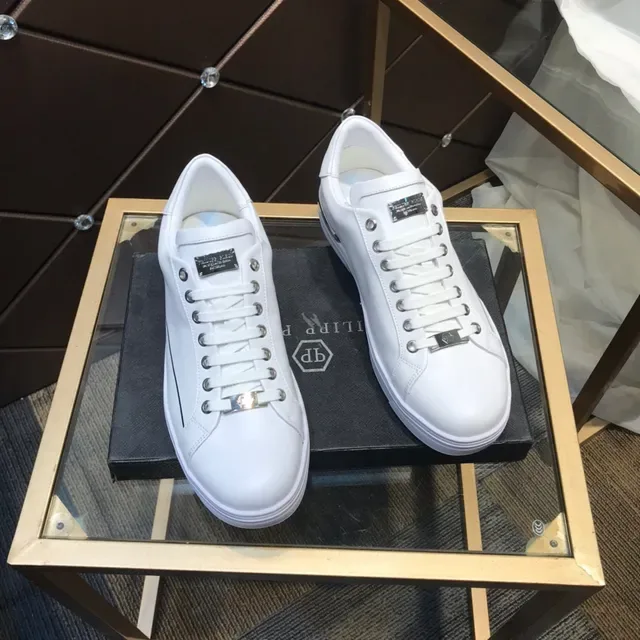 Philipp Plein Lifestyle Sneaker Blanc Noir Cuir Semelle Plateforme Sneakers Lifestyle 6