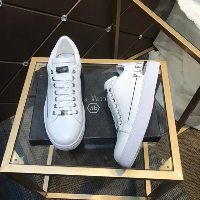 Philipp Plein Lifestyle Sneaker Blanc Noir Cuir Semelle Plateforme Sneakers Lifestyle 7
