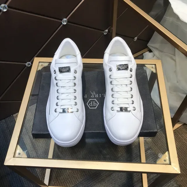 Philipp Plein Lifestyle Sneaker Blanc Noir Cuir Semelle Plateforme Sneakers Lifestyle 9