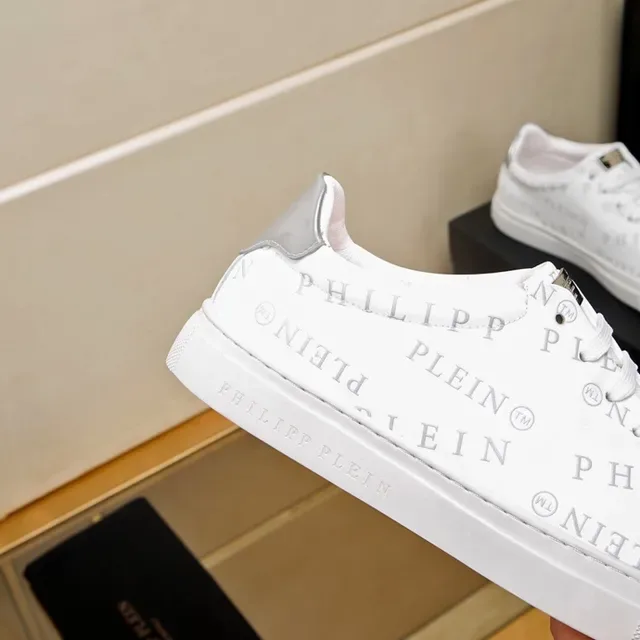 Philipp Plein Monograma Impresão Branco Lifestyle Sneakers 4