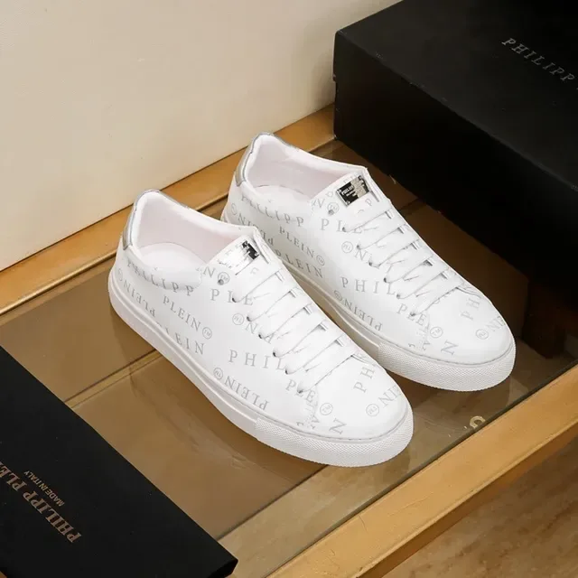 Philipp Plein Monograma Impresão Branco Lifestyle Sneakers 6
