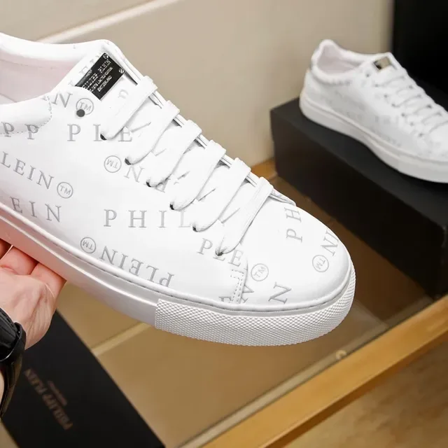 Philipp Plein Monograma Impresão Branco Lifestyle Sneakers 7