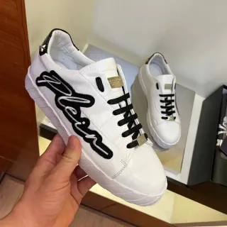 Philipp Plein Script Sneaker সাদা কালো ক্রক লেদার লাইফস্টাইল স্নিকার