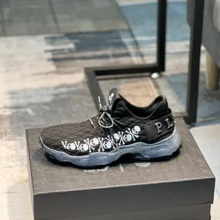 Philipp Plein Skull Runner কালো সাদা স্বচ্ছ মোটা স্নিকার