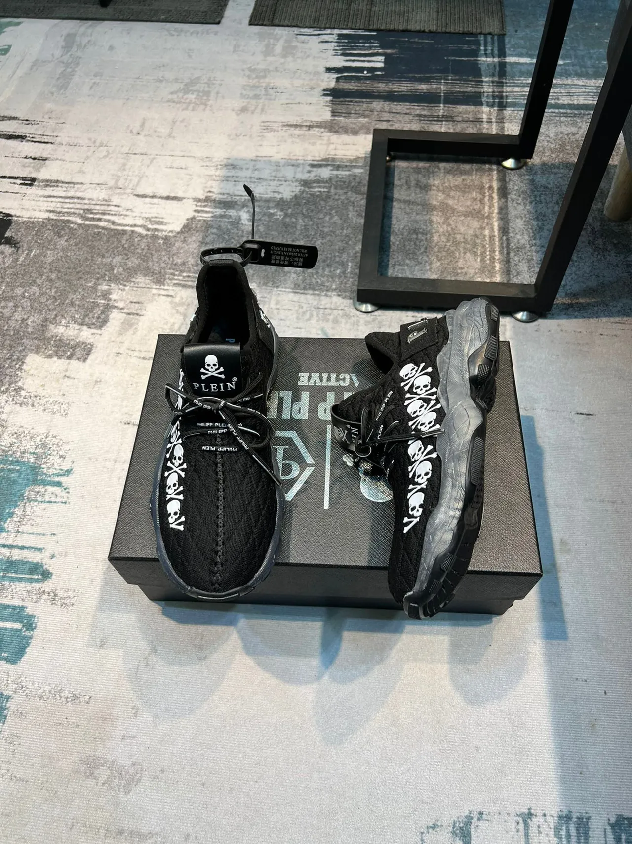 Philipp Plein Skull Runner Black White Translucent Chunky Sneakers 4