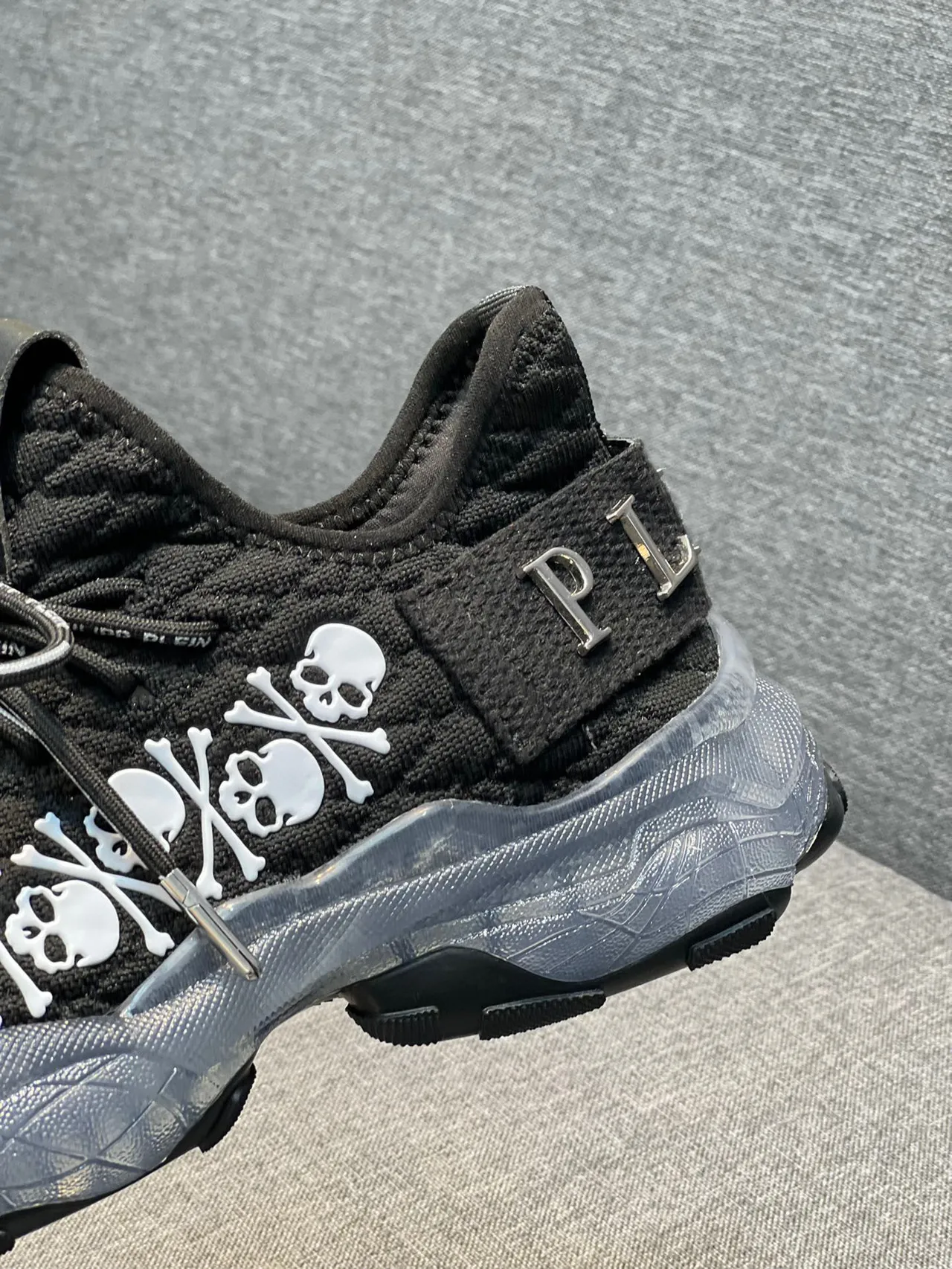 Philipp Plein Skull Runner Black White Translucent Chunky Sneakers 7