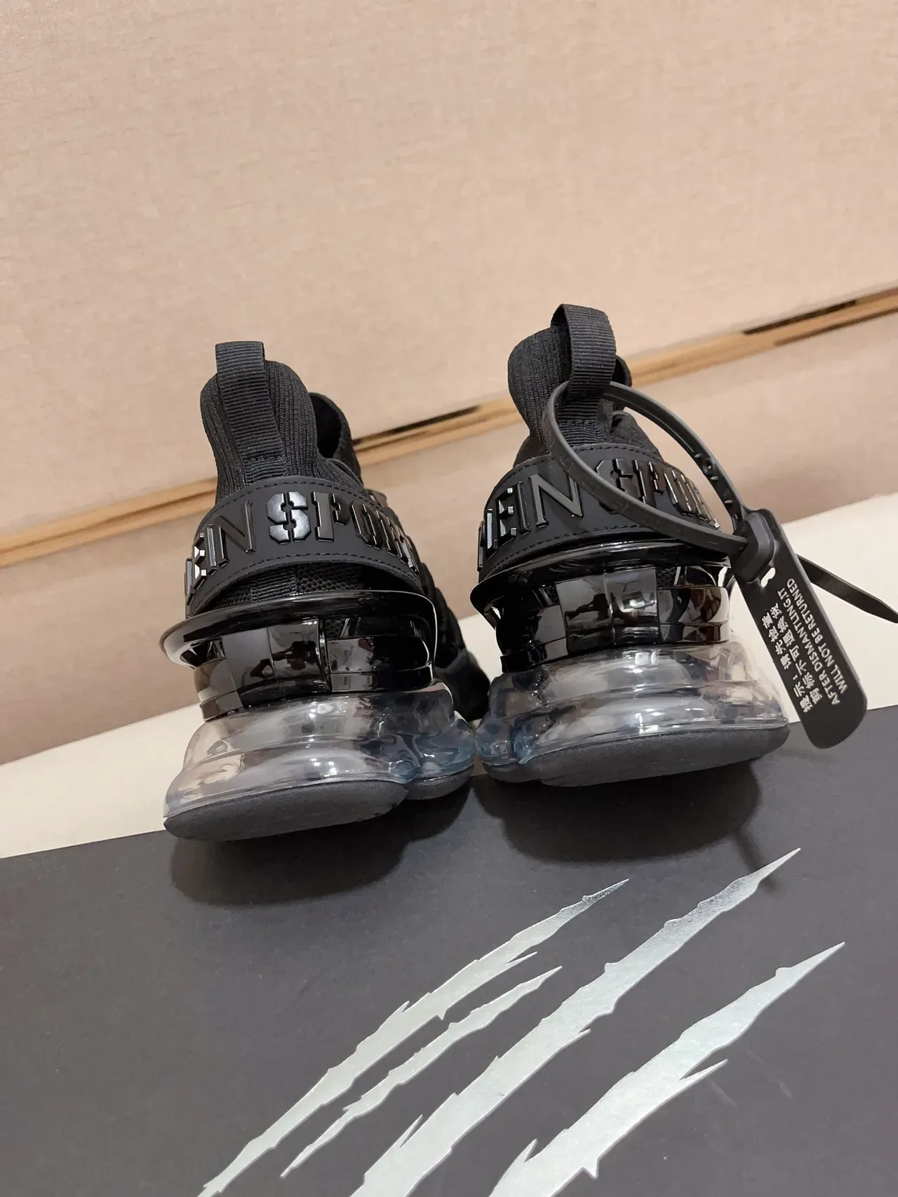 Philipp Plein Sport Black Knit Sock-Fit Chunky Sneaker 4