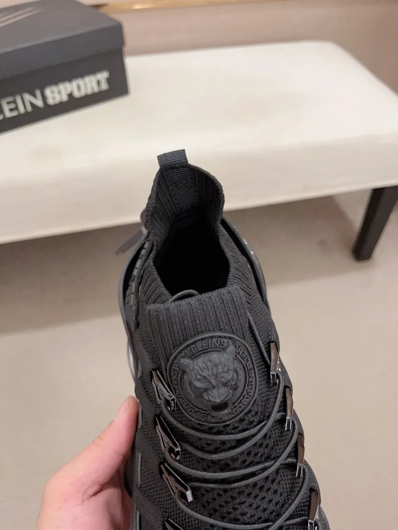 Philipp Plein Sport Black Knit Sock-Fit Chunky Sneaker 5