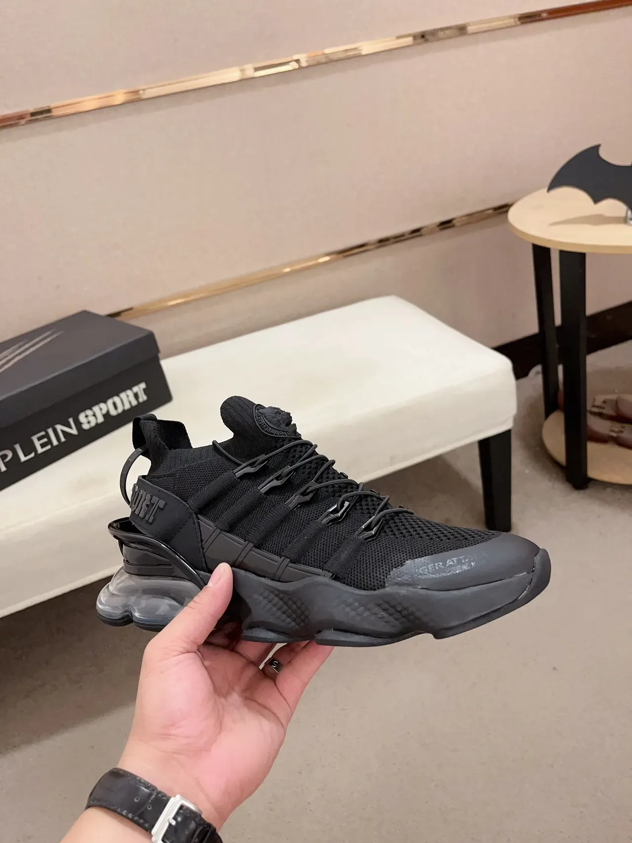 Philipp Plein Sport Black Knit Sock-Fit Chunky Sneaker 6