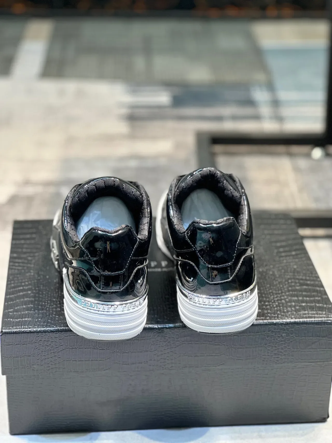 Philipp Plein Super Street Black Patent Leather Lifestyle Sneakers 2