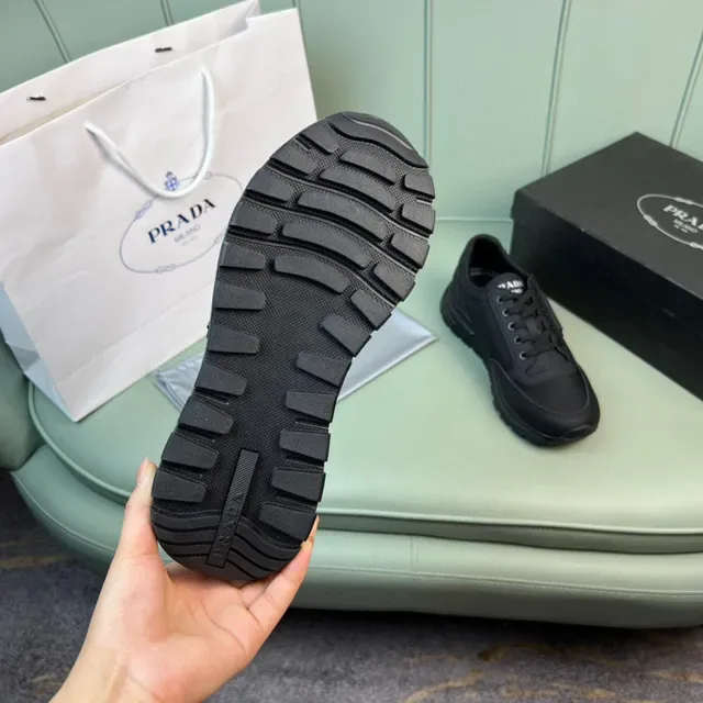 Prada Black Mesh-and-Synthetic Upper Lifestyle Sneakers 2