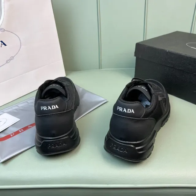 Prada Black Mesh-and-Synthetic Upper Lifestyle Sneakers 6