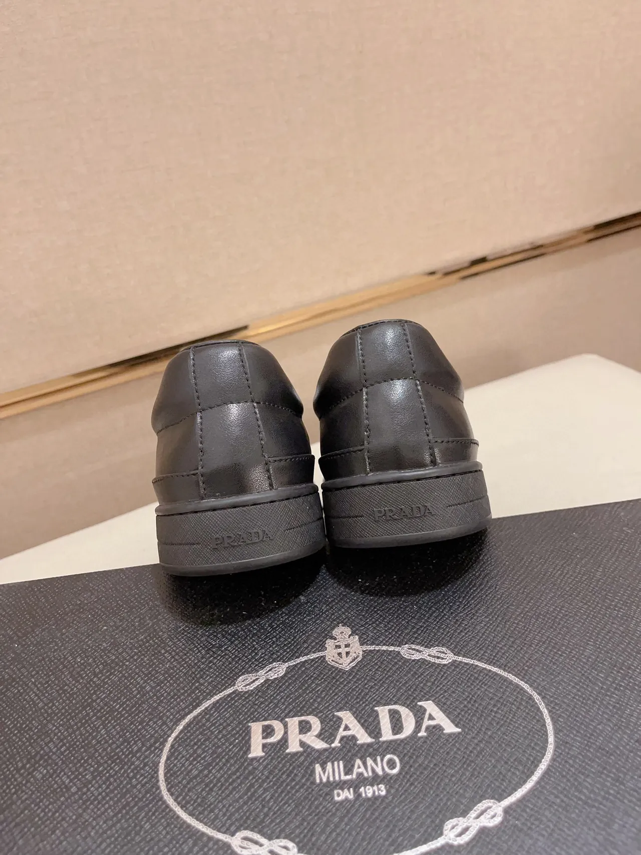 Prada Black Slip-On Textured Geometric Upper Loafer 8