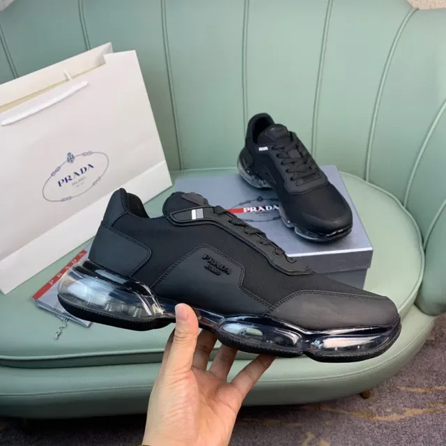 Prada Black Transparent Monochrome Air-Unit Sole Lifestyle Sneakers 4