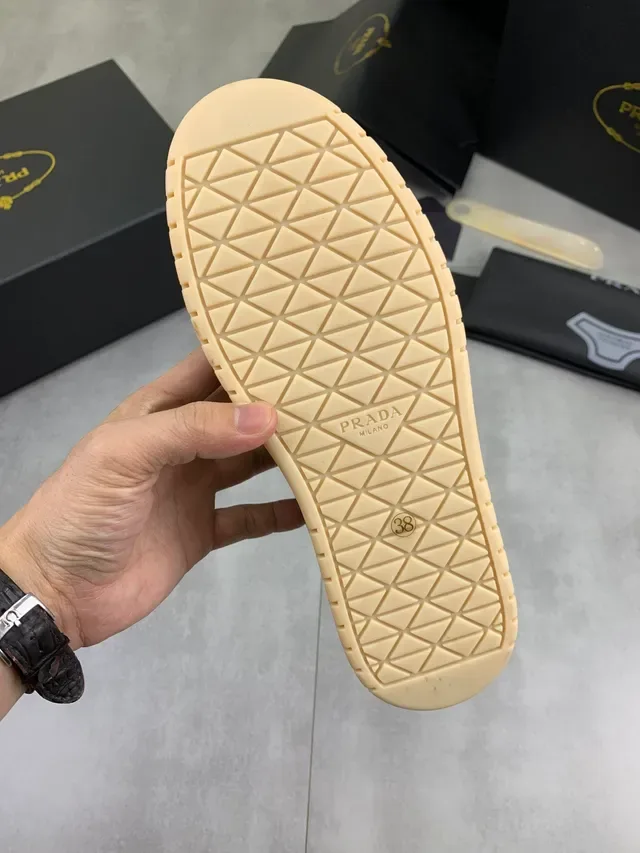 Prada Brown Beige Suede Upper Platform Sole Lifestyle Sneakers 2
