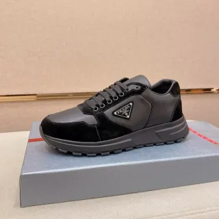 Prada Cloudbust Black and Charcoal Suede Leather Chunky Sneakers