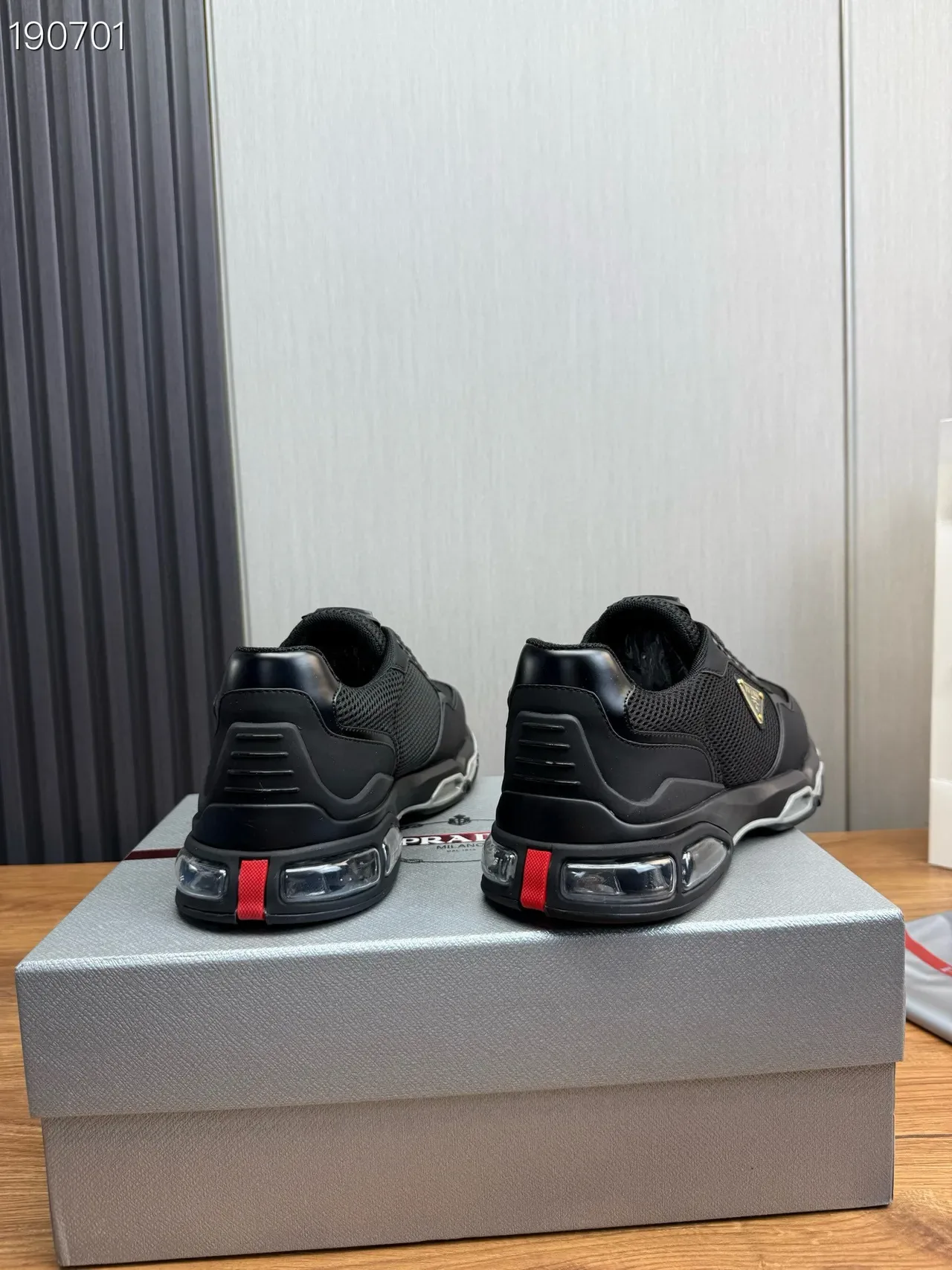 Prada Cloudbust أحذية رياضية أسود شبكة وسينثيتيك نمط حياة 7