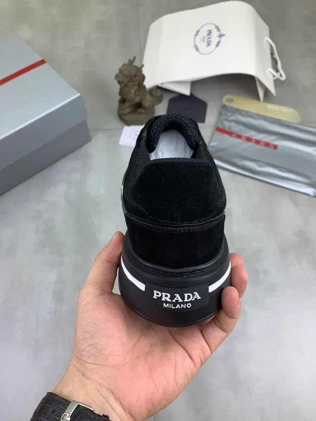 Prada Cloudbust Black Platform Sole Mesh And Suede Upper Lifestyle Sneakers 3