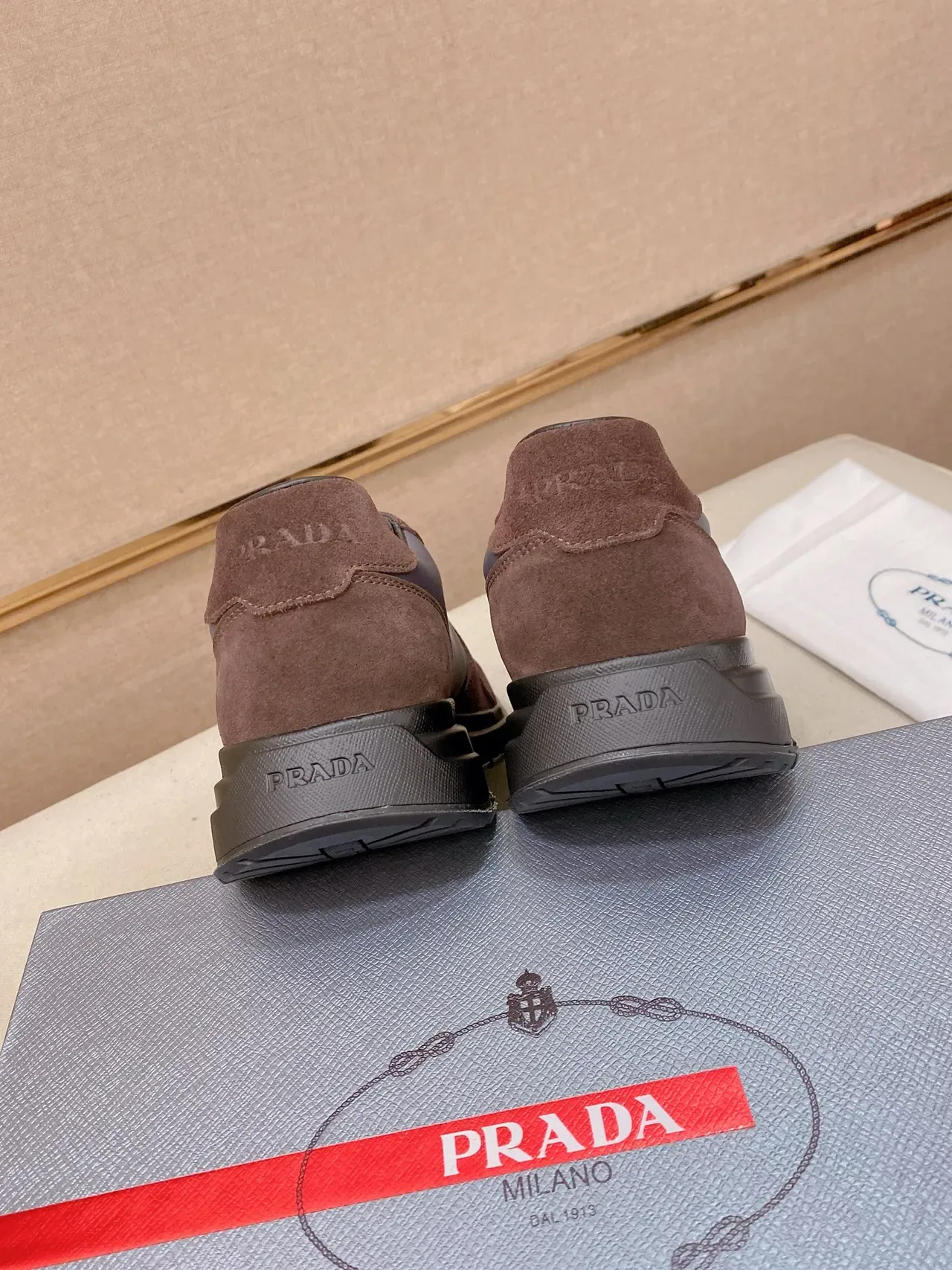 Prada Cloudbust Brown and Gray Lifestyle Sneakers 3
