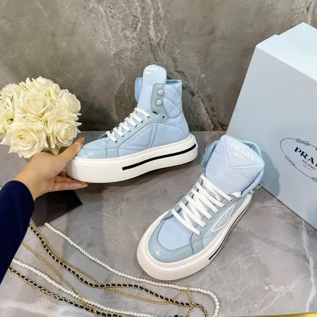 Prada Cloudbust Light Blue Quilted High-Top Lifestyle Sneaker 6