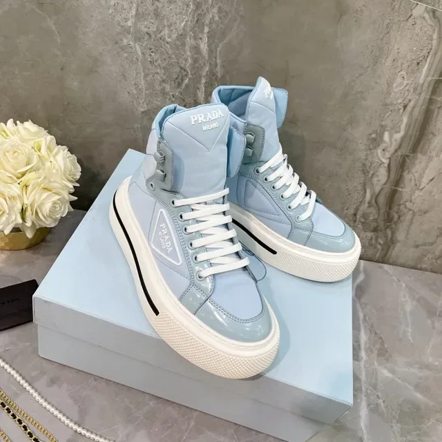 Prada Cloudbust Light Blue Quilted High-Top Lifestyle Sneaker 8