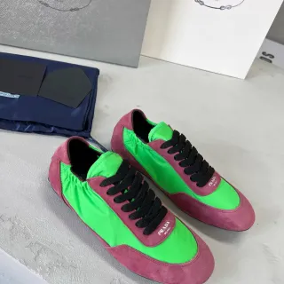 Prada Cloudbust Low Verde Lima e Rosa em Pó Tênis Lifestyle