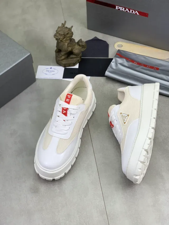 Prada Cloudbust White and Beige Chunky Sneakers 4