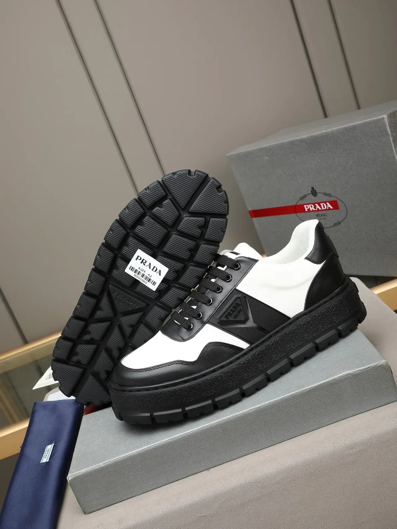 Prada Cloudbust White and Black Chunky Sneakers 5