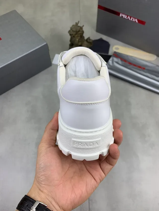 Prada Cloudbust White Leather Platform Lifestyle Sneaker 3