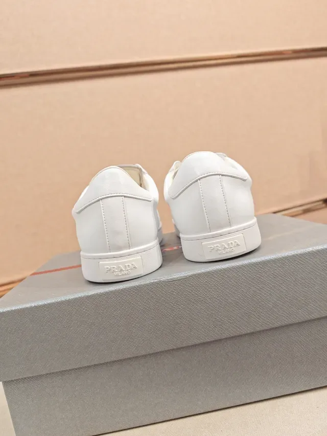 Prada Cloudbust White Minimalist Leather Lifestyle Sneakers 3