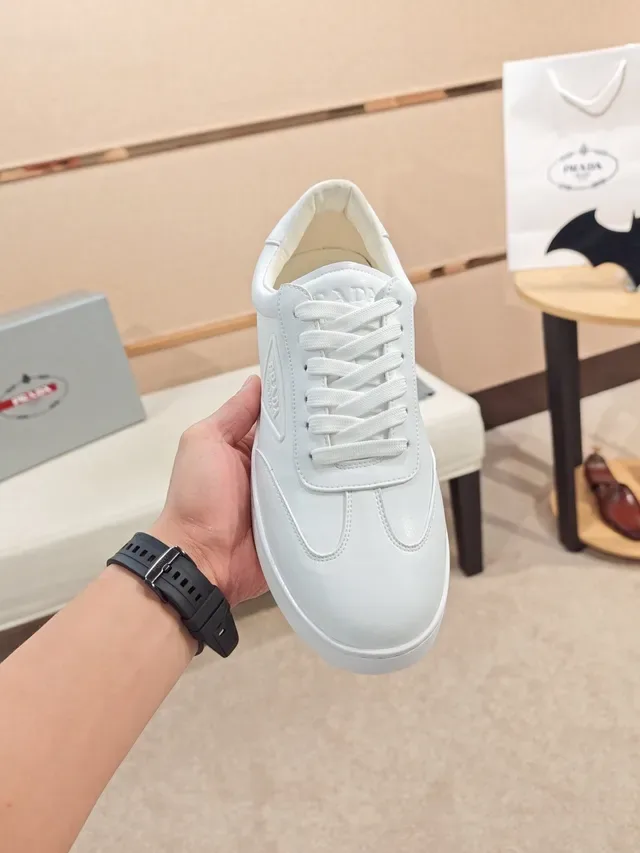 Prada Cloudbust White Minimalist Leather Lifestyle Sneakers 5