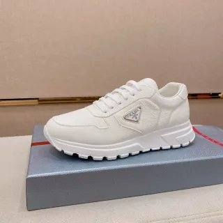 Prada Cloudbust White Pebbled Leather Lifestyle Sneakers