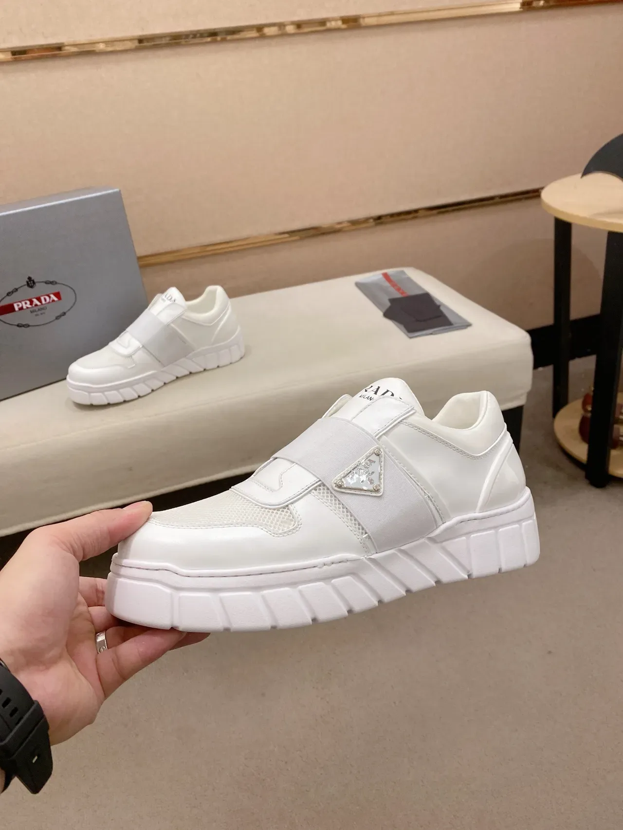 Prada Cloudbust White Slip-On Lifestyle Sneaker 3