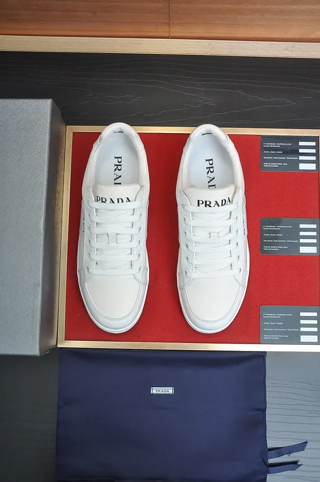 Prada White Leather Lifestyle Sneaker 5